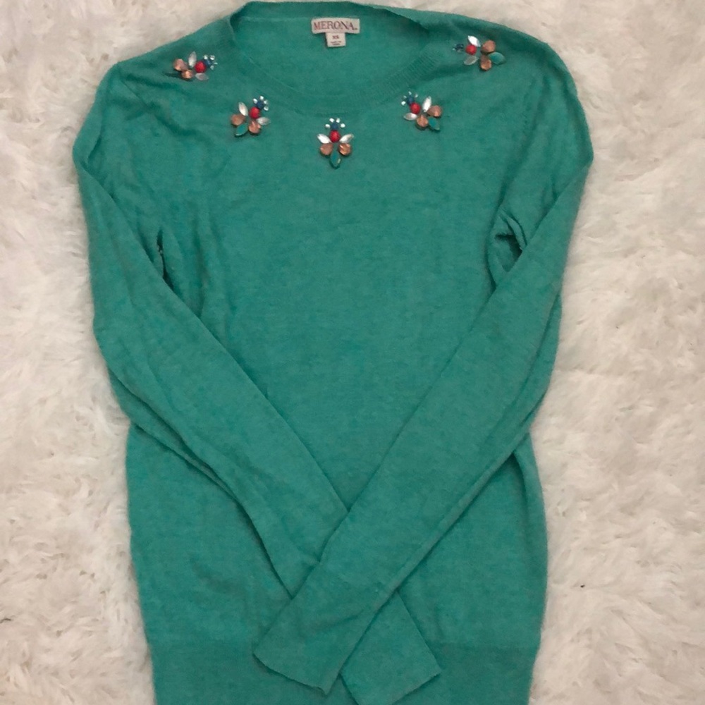Seafoam green preppy sweater